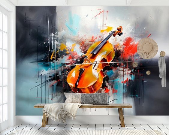 MUSIC ART Cello by Melanie Viola on canvas, poster, wallpaper and more